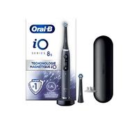 Oral B iO 8S Brosse A Dents Electrique Noire connectee Bluetooth, 2 Brossettes, 1 Etui De Voyage