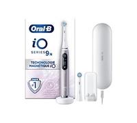 Oral-b io 9 - avec etui de voyage et porte brossette - rose quartz - brosse à dents électrique