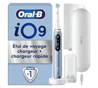 Oral-B iO 9 Brosse À Dents Électrique Bleue, Avec Un Capteur De Pression Pour Protéger Les Gencives Sensibles, Avec Des Accessoires, 1 Brossette Douce, 1 Chargeur, 1 Étui De Voyage, Édition Spéciale