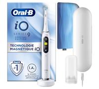 Oral-B iO 9 Brosse À Dents Électrique Édition Spéciale Blanche, 1 Brossette, 1 Étui De Voyage Chargeur, 1 Pochette Magnétique