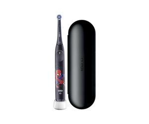 Oral-B iO Kids 6+ Marvel Spiderman Brosse à dents électrique, avec 1 brosse, 1 étui de voyage, minuterie musicale et 3 modes avec mode Super Sensitif adapté aux enfants, pour enfants à partir de 6 ans