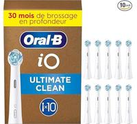 Oral-B iO Lot de 10 brossettes de nettoyage ultime pour brosse à dents électrique Oral-B