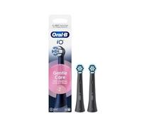 Oral-B iO Lot de 2 têtes de brosse à dents Nettoyage doux Noir | Embout de brosse à dents d'origine pour brosse à dents électrique, pour des dents sensibles et des gencives plus saines