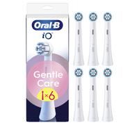 Oral-B iO Pack de 6 Brossettes de Rechange Gentle Care Blanches, Brossage Le Plus Doux, Conviennent Aux Gencives Sensibles, Brossette Pour Les Brosses A Dents Electriques Oral B iO