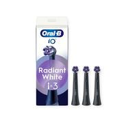 Oral-B Têtes de rechange iO Series Radiant White Black, têtes rondes originales, élimination de la plaque pour le blanchiment des dents, 3