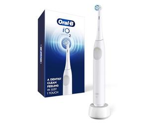 Oral-B iO Série 2 Brosse à Dents Electrique Rechargeable Blanc Pur avec 1 Tête de Brosse Soin Doux - Capteur de Pression Automatique pour Protéger Les Gencives - 3 Modes - Minuterie 2 Min