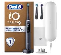 Oral-B iO Série 9 Brosse à Dents Électrique Noire, Capteur De Pression, Modes Soin Des Gencives, Douceur Pour Protéger Des Dents Sensibles, 3 Têtes De Recharge, 1 Chargeur, 1 Étui De Voyage, En Carton