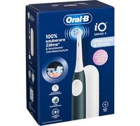 Oral-B iO Series 2 Brosse à dents électrique, 1 brosse, 3 modes de brossage, technologie magnétique, étui de voyage, conçue par Braun, vert forêt