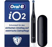 Oral-B iO Series 2 Brosse à dents électrique, 1 brosse, 3 modes de brossage, technologie magnétique, étui de voyage, conçue par Braun, noir nuit