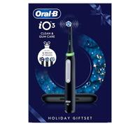 Oral-B iO Series 3 Brosse à dents électrique, avec 3 brossettes, étui de voyage, 3 modes de brossage pour les soins dentaires, brosse à dents électrique, conçue par Braun, noire
