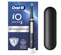Oral-B iO Series 3 Brosse à dents électrique avec 3 modes de brossage pour les soins dentaires, technologie magnétique, étui de voyage, conçu par Braun, noir mat