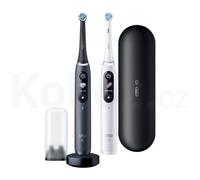 Oral-B iO Série 8 Brosse à Dents Électrique, Ensemble de 2 Pièces, Combiner avec Oral-B Mobile App, avec Technologie Magnétique iO, Étui de Voyage, Blanc et Noir