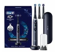 Oral-B iO Series 9 Brosse à dents électrique, 2 brossettes, 7 modes de brossage pour les soins dentaires, analyse 3D, écran couleur et étui de voyage de charge, conçue par Braun, onyx noir