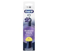 Oral-B IO Series Lot de 4 têtes de Brosse Rondes de Rechange pour enlever la Plaque Dentaire en Profondeur, avec pétales de Polissage pour blanchiment des Dents, Blanc éclatant et Noir