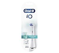 Oral-B iO Specialized Clean Lot de 2 têtes de brosse à dents électrique avec touffes coudées pour enlever la plaque dentaire plus profonde dans les zones difficiles à atteindre Blanc