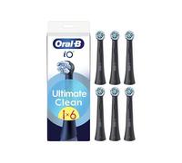 Oral-B IO Ultimate Clean Black Brosse à Dents électrique Ronde Interchangeable, avec Fibres croisées pour Un Nettoyage et Un Retrait approfondis avancés de la Plaque bactérienne, Oral-B IO, 6