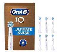 Oral-B iO Ultimate Clean Brossettes Blanches De Rechange, Embouts Ronds S’Adaptant Aux Dents, Éliminent La Plaque Dentaire, Pour Les Brosses Électriques Magnétiques, Emballage Carton, Lot de 6