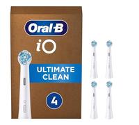 Oral-B iO Ultimate Clean Brossettes Blanches De Rechange, Rondes, S’Adaptant Aux Dents, Éliminent La Plaque Dentaire, Compatibles Avec Les Brosses Électriques Magnétiques, Emballage Carton, Lot de 4