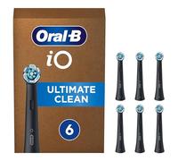 Oral-B iO Ultimate Clean Brossettes Noires De Rechange, Embouts Ronds S’Adaptant Aux Dents, Éliminent La Plaque Dentaire, Pour Les Brosses Électriques Magnétiques, Emballage Carton, Lot de 6