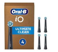 Oral-B iO Ultimate Clean Brossettes Noires De Rechange, S’Adaptant Aux Dents Pour Protéger Les Gencives Sensibles, Compatibles Avec Les Brosses Électriques Magnétiques, Emballage Carton, Lot De 4
