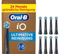 Oral-B iO Ultimate Cleaning brossettes pour brosse à dents électrique, 8 pièces, nettoyage ultime des dents, embout original pour brosse à dents Oral-B, emballage boîte aux lettres, noir