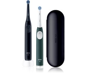 Oral-B iO2 Clean & Gentle brosse à dents électrique avec étui PACK DUO Matt Black & Forest Green