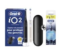Oral-B iO2 DUO, Brosses À Dents Électriques Noire Et Rose Clair, 2 Brossettes + pack de 6 brossettes