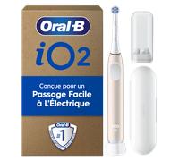 Oral-B Brosse à Dents Electrique iO 2 avec 1 Brossette de Rechange, Rose - 3 Modes de Brossage Silencieux dont Douceur, Capteur de Pression sur les Gencives, Batterie Rechargeable, Etui