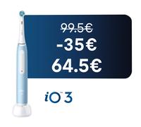 Oral-B iO3 Bleue brosse à dents électrique avec 3 brossettes