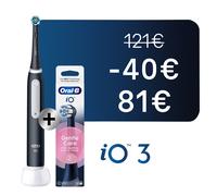 Oral-B iO3 Brosse à dents Electrique Noire avec 2 Brossettes