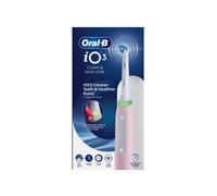 Oral-B iO 3 Brosse à dents électrique, Rose Blush, 1 tête de brosse, Batterie longue durée, Étui de voyage