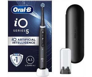 ORAL-B iO5 - Brosse à dents électrique connectée - Nettoyage assisté par IA, suivi 3D, 6 modes, capteur de pression, autonomie 30 jours