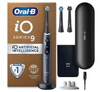 Oral-B iO9 Brosse à dents électrique, cadeau pour femme/homme, poignée connectée à l'application, 3 têtes de brosse à dents, étui de voyage de chargement et support de tête de brosse à dents, 7 modes