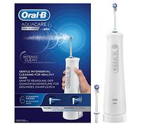 Oral-B Irrigateur Oral Aquacare 6 Pro-Expert, 2 Buses de Rechange, Nettoyant Interdentaire avec 6 Modes de Brossage Pour des Soins Dentaires Doux et Des Gencives Saines, Blanc/Gris