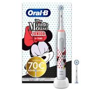 Oral-B Junior Brosse À Dents Électrique Disney Minie Mousse, 2 Brossettes Sensi Ultrathin, 2 Modes de Brossage, 6 Ans Et Plus