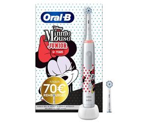 Oral-B Junior Brosse À Dents Électrique Disney Minie Mousse, 2 Brossettes Sensi Ultrathin, 2 Modes de Brossage, 6 Ans Et Plus