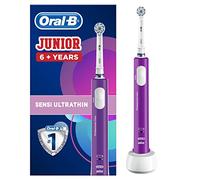 Oral-B Junior, Brosse À Dents Électrique Rechargeable, Souple pour Voyage, Manche Et Brossette, Enfant à Partir De 6 Ans, Brossage En Douceur, Violet