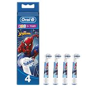 Oral-B Kids Lot de 4 têtes de rechange pour brosse à dents électrique avec personnages Marvel Spider-Man, spécialement conçues pour les enfants à partir de 3 ans