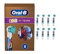 Oral-B Kids Lot De 8 Brossettes De Rechange Pour Les Brosses Électriques Pour Enfants De 3 Ans Et Plus, Embouts Doux Et Ronds Avec Spiderman De Disney Et Marvel