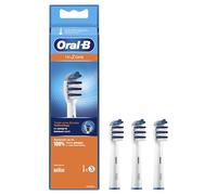 Oral-B Lot de 3 têtes de brosse à dents électriques TriZone, éliminent la plaque dentaire, idéales pour les dents et les gencives sensibles, blanches