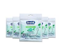 Oral-B Lot de 5 piques à fil dentaire à la menthe fraîche - Fraîcheur - Résistants aux déchiquements - 75 pièces