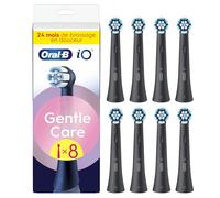 Oral-B Lot De 8 Brossettes De Rechange Gentle Care, AUTHENTIQUES, Noires, Brossage Le Plus Doux, Conviennent Aux Gencives Sensibles, Brossette Ronde Pour Les Brosses A Dents Electriques Oral B iO