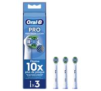 Oral-B Pack de 3 Brossettes de Rechange Precision Clean avec X-filaments, Blanches, 3 Types De Filaments Et Tête Ronde Pour Un Nettoyage Précis, Embouts Pour Brosses A Dents Electriques Oral B Pro