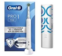Oral-B Pro 1 750 Brosse À Dents Électrique Avec Technologie 3D, Blanche, 1 Étui De Voyage, 1 Brossette