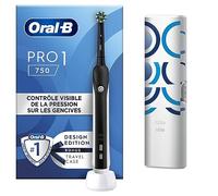 Oral-B Pro 1 750 Brosse À Dents Électrique Noire Avec Technologie 3D , 1 Étui De Voyage, 1 Brossette