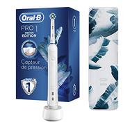 Oral-B Pro 1 750 Brosse À Dents Électrique Rechargeable Avec 1 Manche Capteur De Pression, 1 Brossette Et 1 Étui De Voyage Offert, Élimine Jusqu’À 100 % De Plaque Dentaire, Idée Cadeau, Blanc