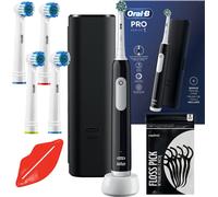 Oral-B Pro 1 brosse à dents électrique noire + 4 têtes de brossage de remplacement + étui noir