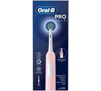 Oral-B Pro 1 Brosse à dents électrique pour adultes avec nettoyage 3D, 1 tête de brosse à dents, contrôle de la pression des gencives, prise britannique à 2 broches, rose
