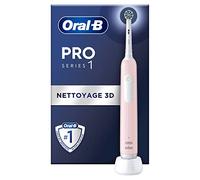 Oral-B Pro 1 Brosse À Dents Électrique Rose, Avec Un Capteur De Pression Pour Protéger Les Gencives Et Les Dents Sensibles, Avec Des Accessoires, 1 Brossette De Rechange, Douce Et Ronde, 1 Chargeur