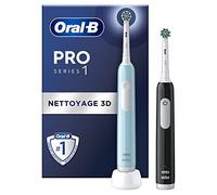 Oral-B Pro 1 PRO1CRSDUO brosse à dents électrique Adulte Brosse à dents rotative oscillante Noir, Turquoise, Blanc